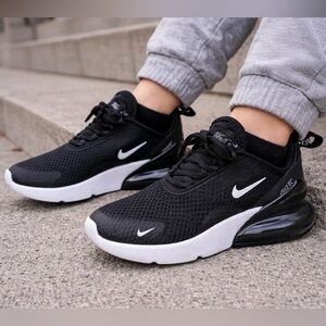 Nike Air Max 270 (PS) Black White Sneakers Youth Size 3Y Running Shoes NIB